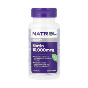 Natrol, Biotine, Force maximale, 10 000 Mcg, 100 comprimés