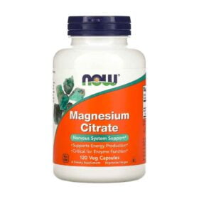 NOW Foods Citrate de magnésium – 120 capsules végétales