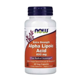 NOW Foods Acide alpha-lipoïque 600 mg – 60 capsules végétales