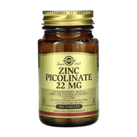 Solgar, Picolinate de zinc 22mg , 100 comprimés
