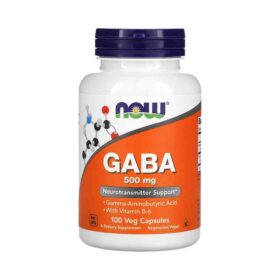 NOW Foods GABA + Vitamine B6 500 mg – 100 capsules végétales