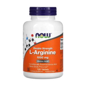 NOW Foods L-Arginine 1000 mg double efficacité – 120 comprimés