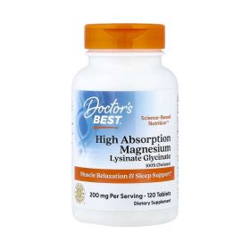 Doctor's Best, Magnésium à haute absorption, 100 mg, 120 comprimés