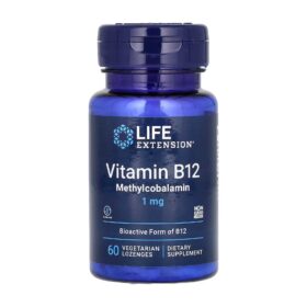 Méthylcobalamine de vitamine B12, 1 mg, 60 pastilles végétariennes, Life Extension
