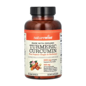 Curcumine de curcuma biologique, 90 capsules vegan , NatureWise