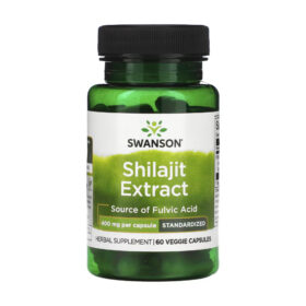 Extrait de shilajit standardisé, 400 mg, 60 capsules végétariennes, Swanson