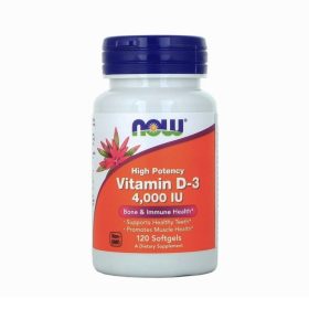 NOW Foods Vitamine D3 4000 UI – 120 capsules