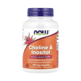NOW Foods Choline + Inositol – 100 capsules végétales