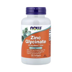 NOW Foods Glycinate de zinc – 120 capsules molles