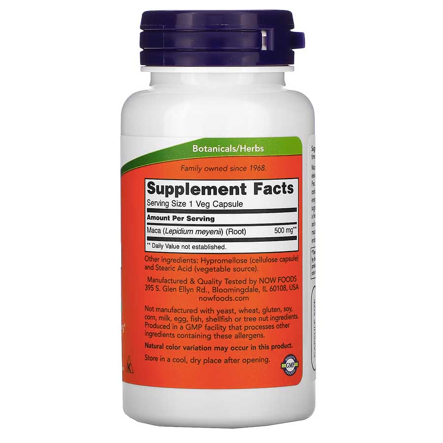 NOW Foods Maca 500 mg – 100 capsules végétales – Image 2