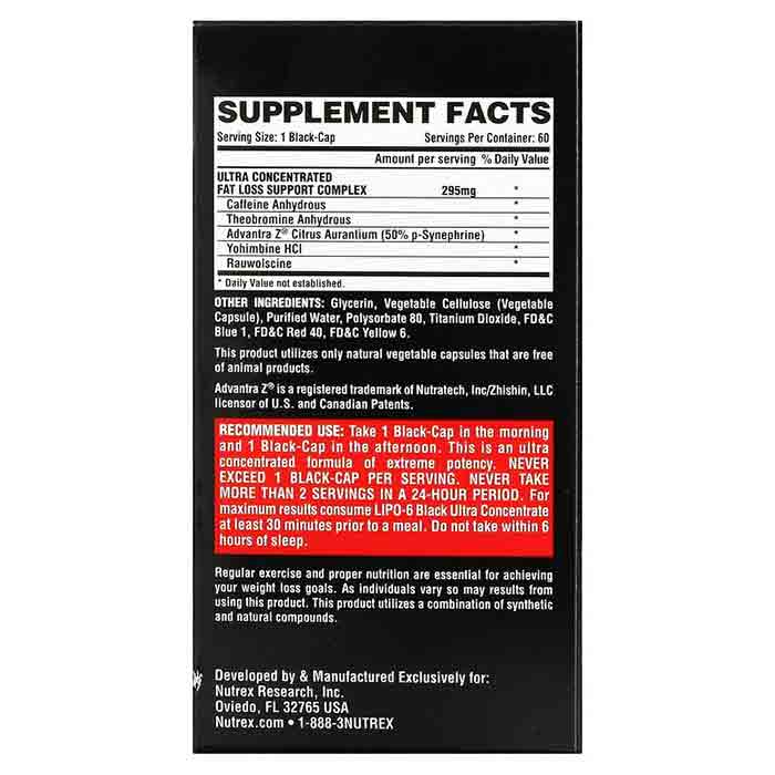 Nutrex Research, LIPO-6 Black, Ultraconcentré, 60 capsules noires – Image 3