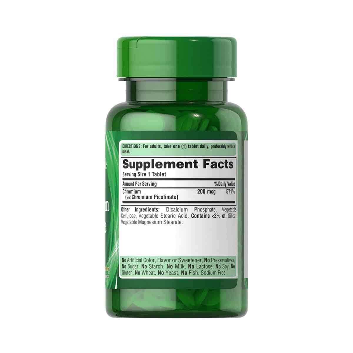 Picolinate de chrome 200mcg sans levure - 100 comprimés , Puritan’s Pride – Image 2