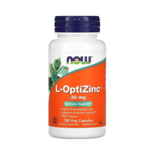 NOW Foods L-OptiZinc 30 mg – 100 gélules végétales