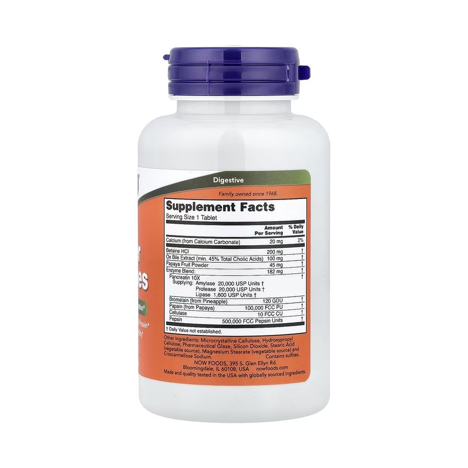 NOW Foods Super Enzymes – 90 comprimés – Image 2
