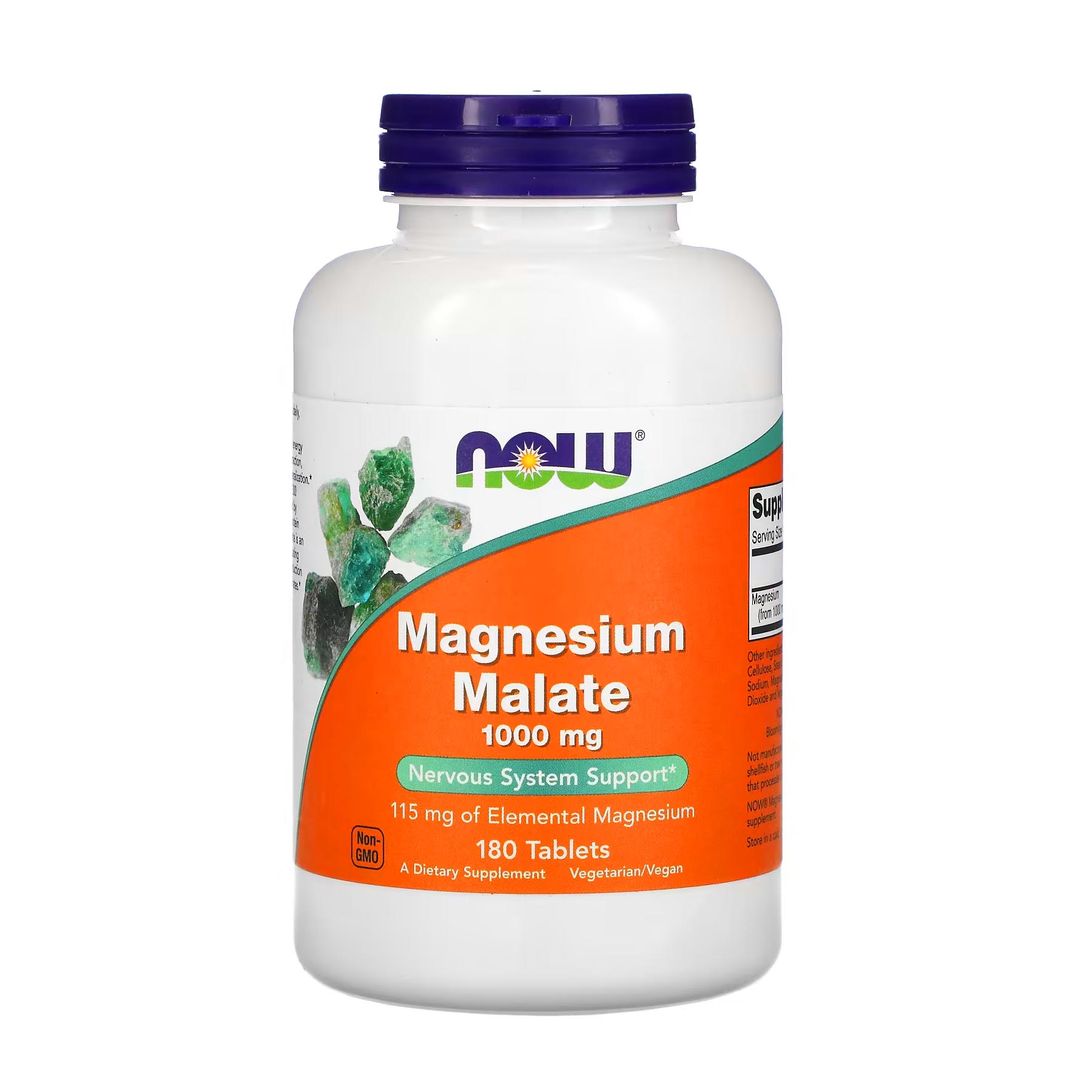 NOW Foods Malate de magnésium 1000 mg – 180 comprimés