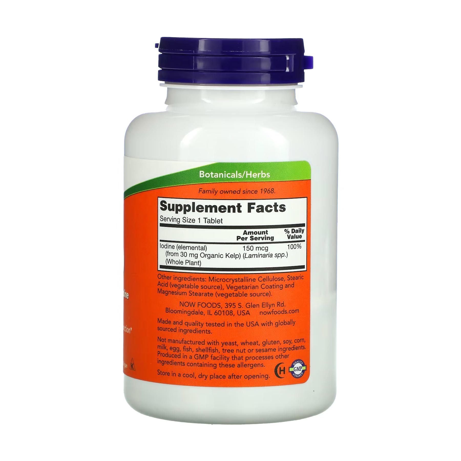 NOW Foods Varech (kelp) 150 µg – 200 comprimés – Image 2