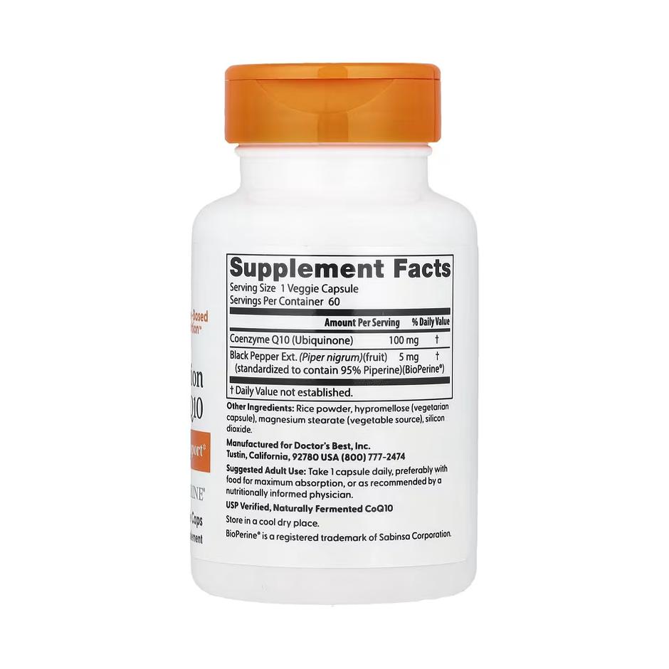 CoQ10 à haute absorption à la BioPerine, 100 mg ,Doctor's Best – Image 2