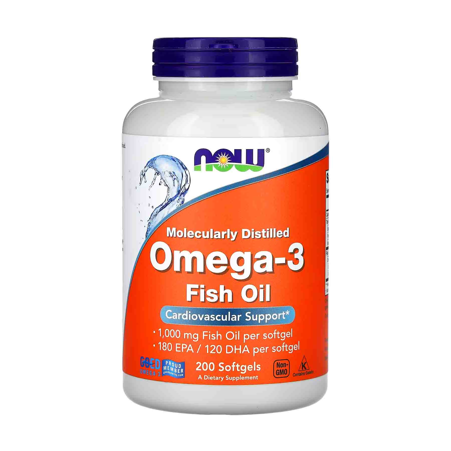 NOW Foods Huile de poisson oméga-3 1000 mg – 100 softgels – Image 2