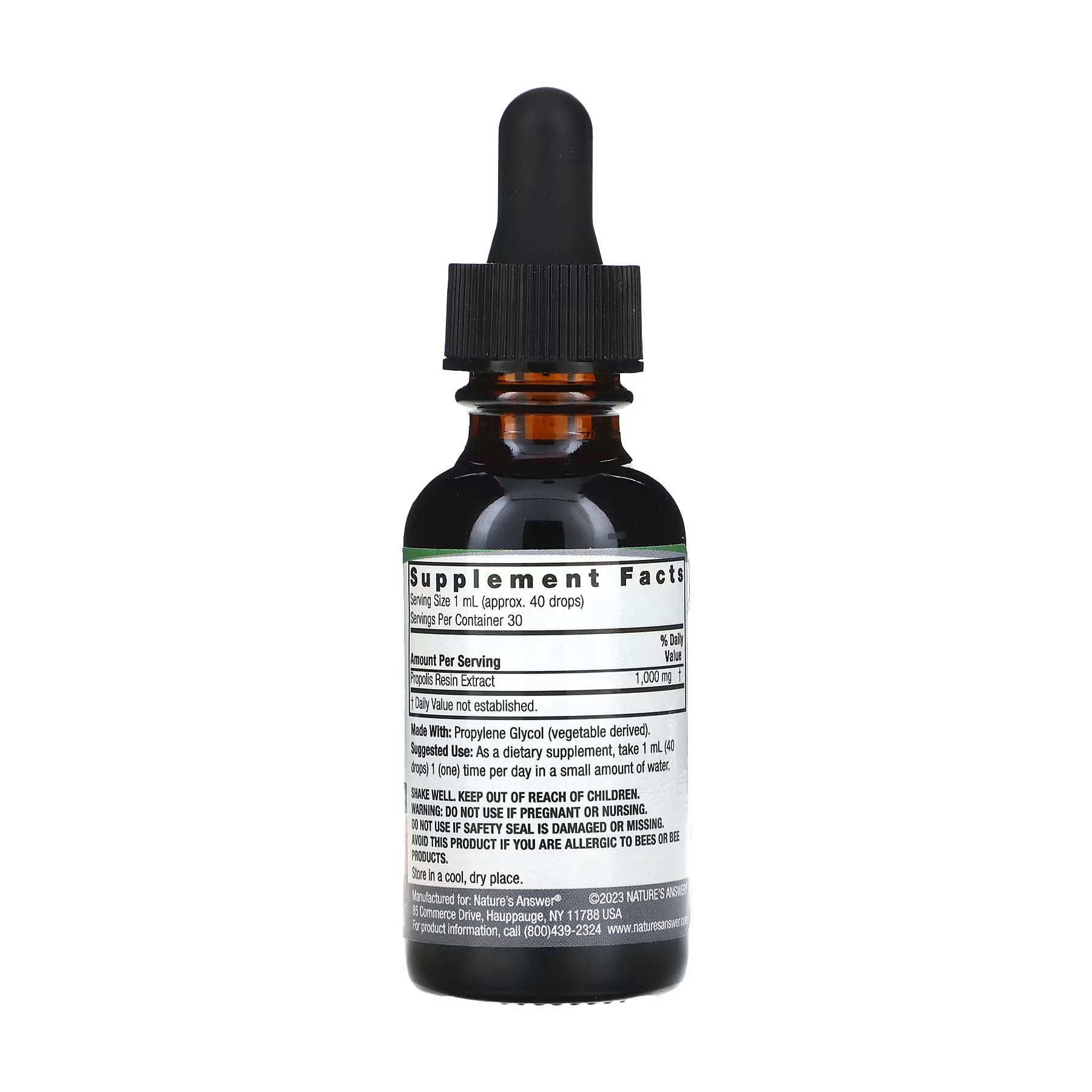 Extrait de propolis, Sans alcool, 1000 mg, 30 ml, Nature's Answer – Image 2