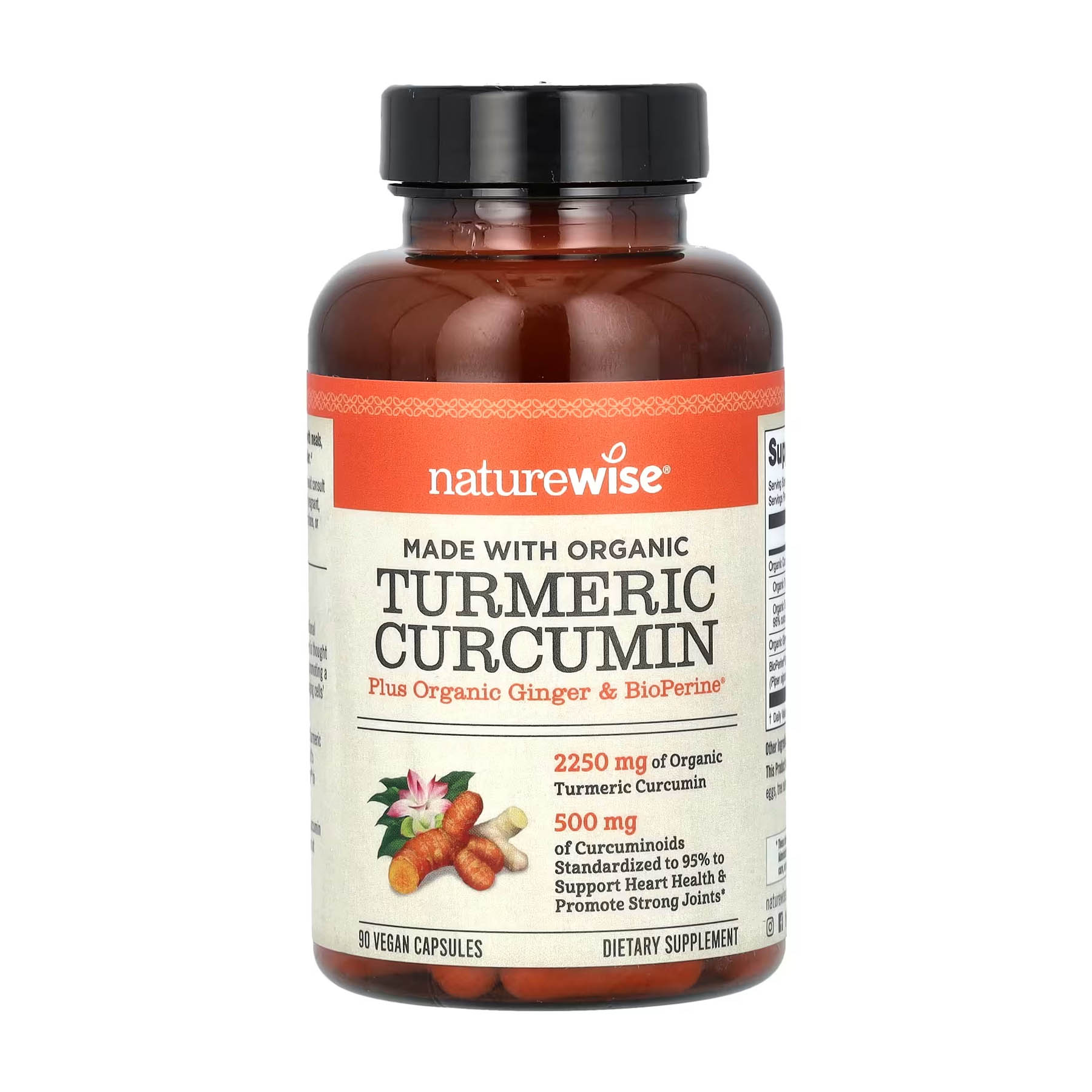 Curcumine de curcuma biologique, 90 capsules vegan , NatureWise