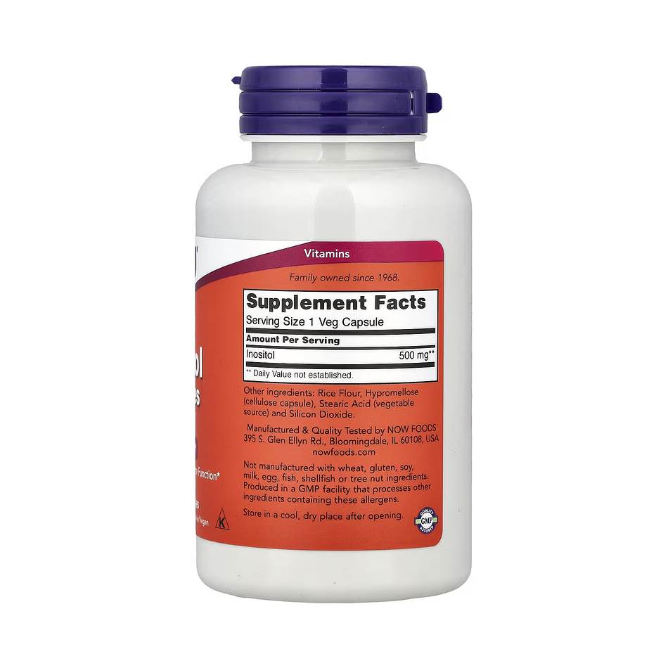 NOW Foods Inositol 500 mg – 100 capsules végétales – Image 2