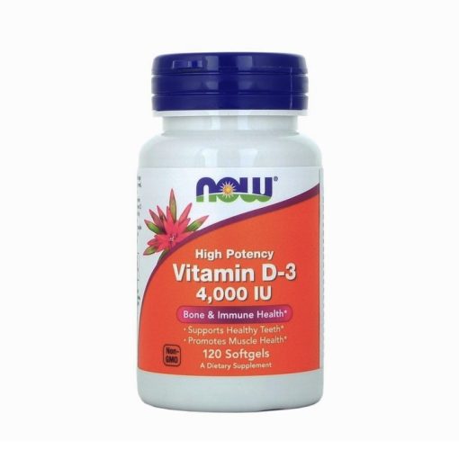 NOW Foods Vitamine D3 4000 UI – 120 capsules