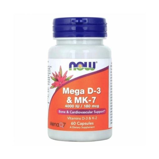 NOW Foods Mega D-3 4000 UI + K2 (MK-7) – 120 softgels