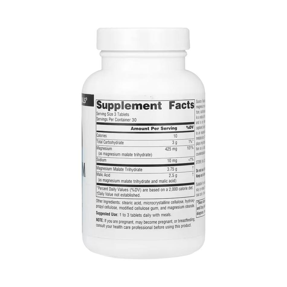 Source Naturals, Malate de magnésium, 90 comprimés – Image 2