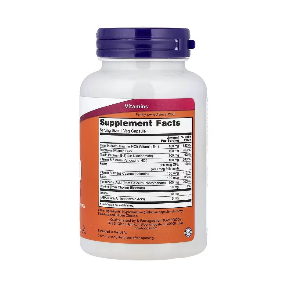 NOW Foods B-Complex – 100 capsules végétales – Image 2