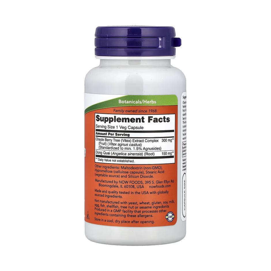 NOW Foods Vitex (gattilier) 300 mg – 90 capsules végétales – Image 2
